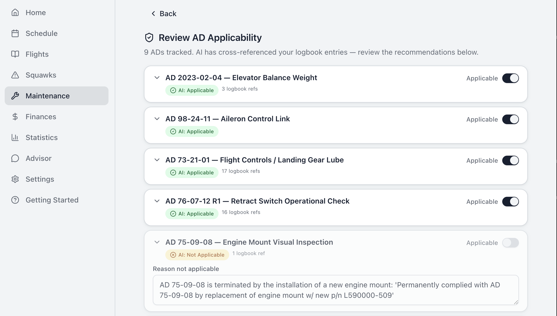 AI-discovered Airworthiness Directives ready for review